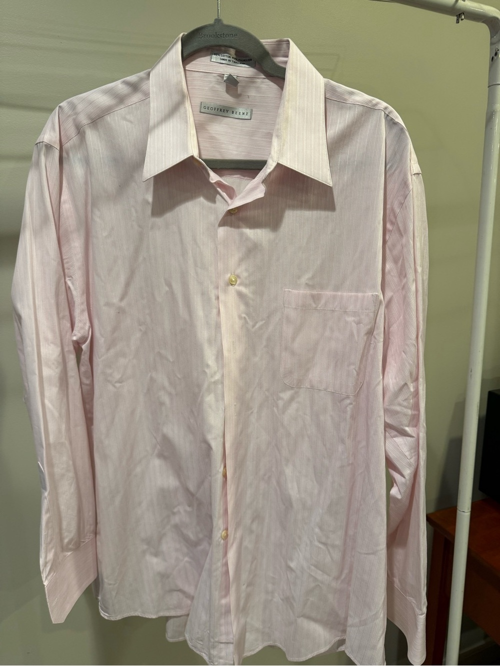 Geoffrey Beene Light Pink Striped Men’s Dress Shirt